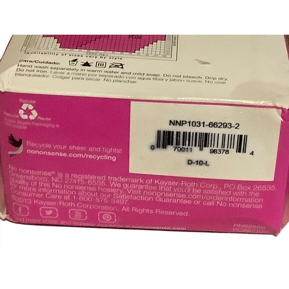 No Nonsense Nylon Knee Highs 8 Pair Pack Sheer Toe Comfort Top Size Plus USA - Picture 4 of 5